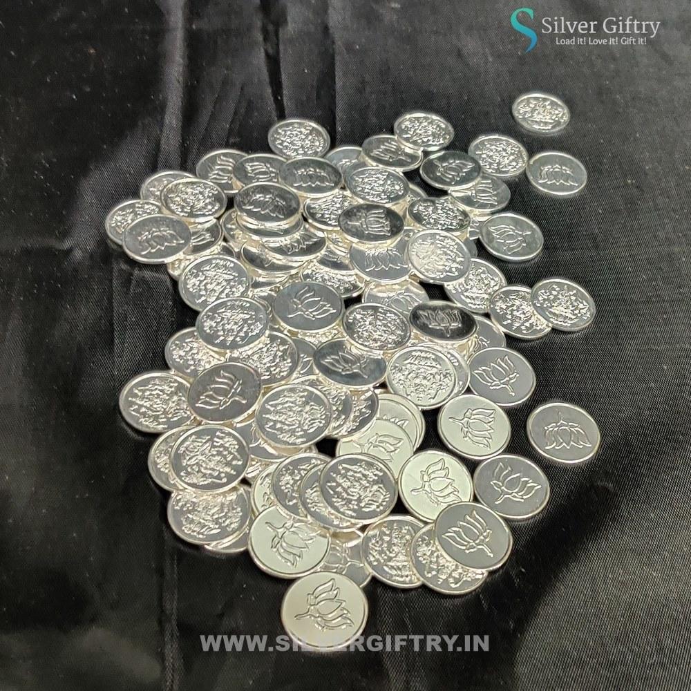 German Silver Lakshmi Kuber 108 Coins | Silver Giftry | SGT20K552