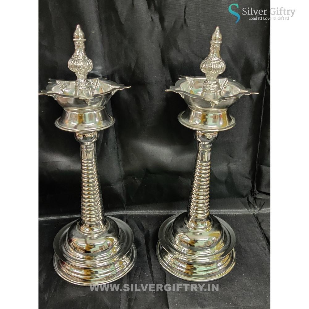 13" German Silver Deepam Pair | Silver Giftry | SGT20K554
