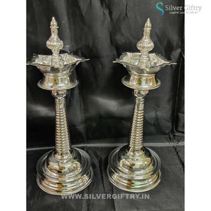 13" German Silver Deepam Pair | Silver Giftry | SGT20K554