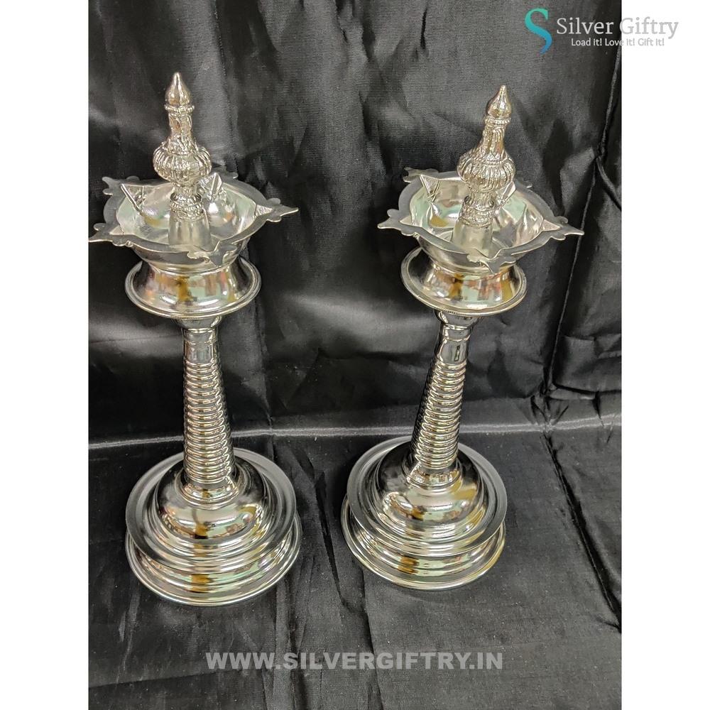 13" German Silver Deepam Pair | Silver Giftry | SGT20K554