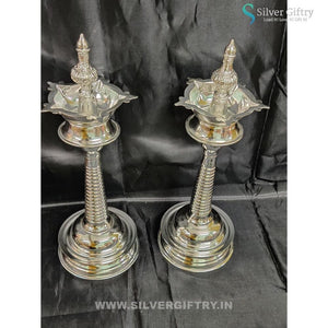13" German Silver Deepam Pair | Silver Giftry | SGT20K554