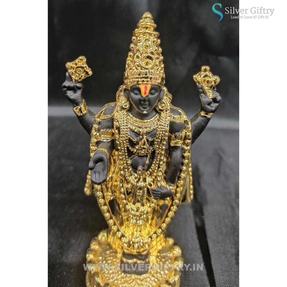 24Kr Gold Coated Balaji Idol 5"(Black Gold) | Silver Giftry | SGT20K556