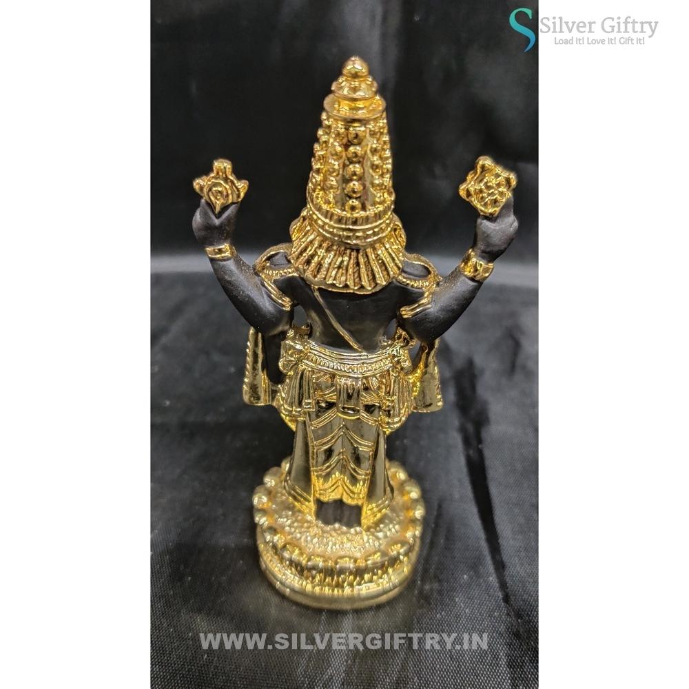 24Kr Gold Coated Balaji Idol 5"(Black Gold) | Silver Giftry | SGT20K556