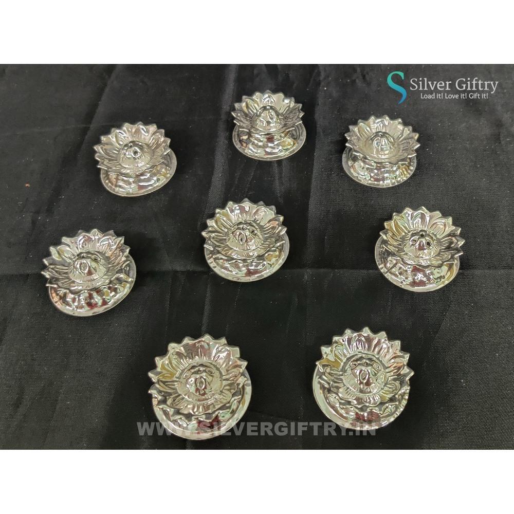 German Silver Aggarbathi Stand 1" (Set Of 8 Pcs) | Silver Giftry | SGT20K570