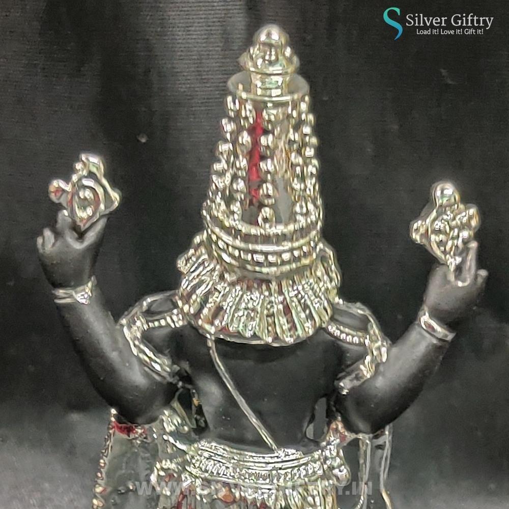 Pure Silver Coated Balaji Idol 5" (Black Gold) | Silver Giftry | SGT20K571