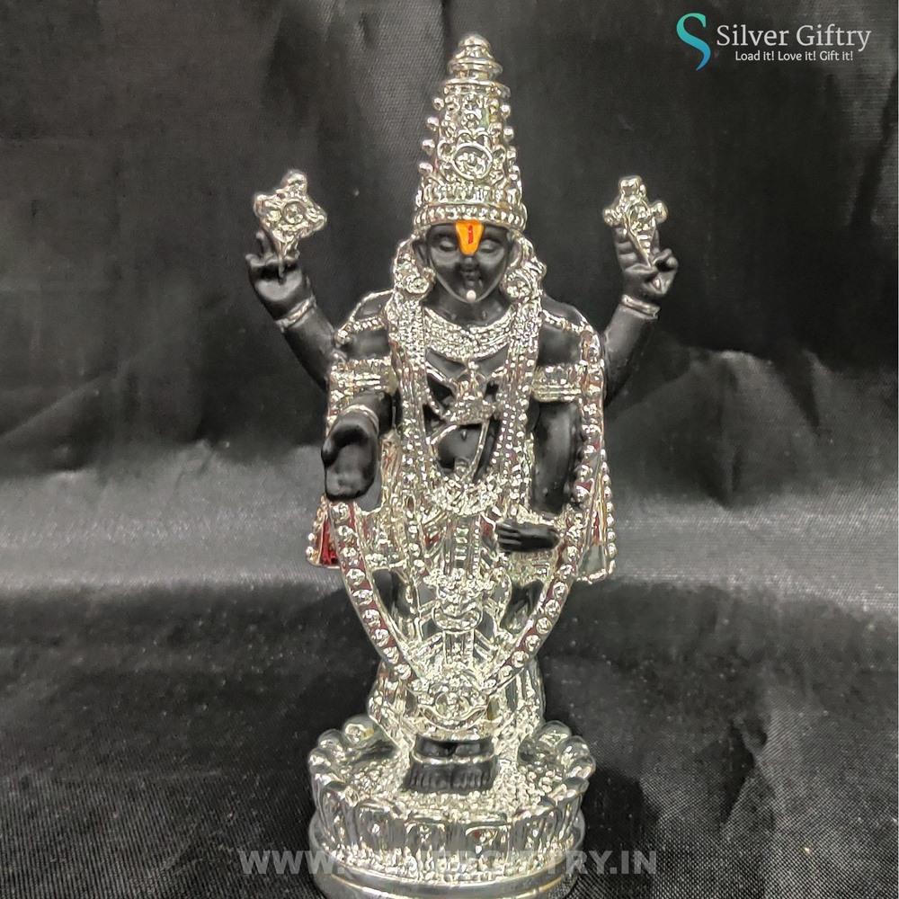 Pure Silver Coated Balaji Idol 5" (Black Gold) | Silver Giftry | SGT20K571