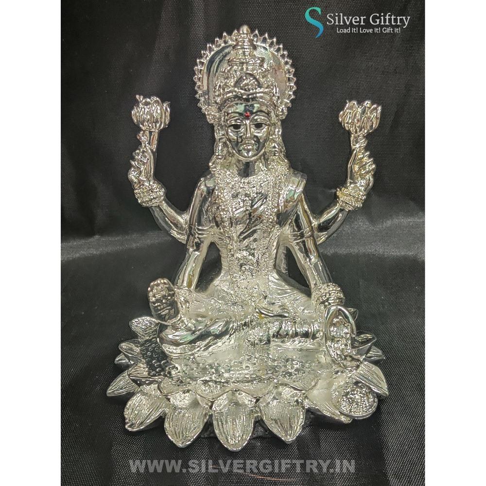 Pure Silver Coated Lakshmiidol 5" | Silver Giftry | SGT20K577