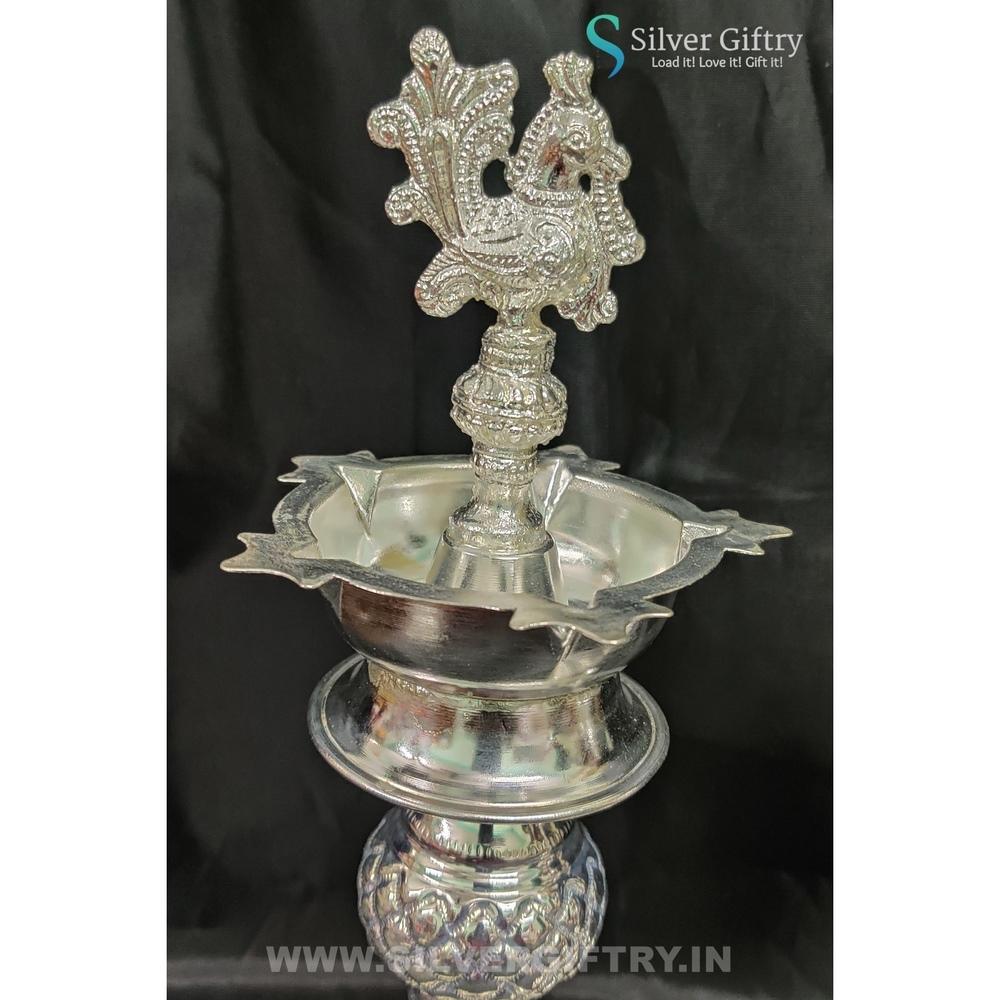 German Silver Nandak Deepam Pair 13" | Silver Giftry | SGT20K579