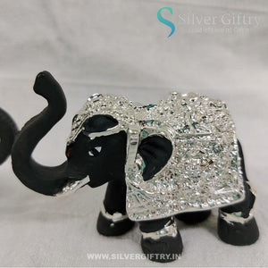 2" Coated Silver Elephant Idol Pair | Black | Silver Giftry | SGT20K593