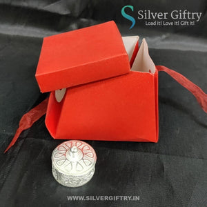 German Silver Round Kumkum Dabbi | Silver Giftry | SGT20K602