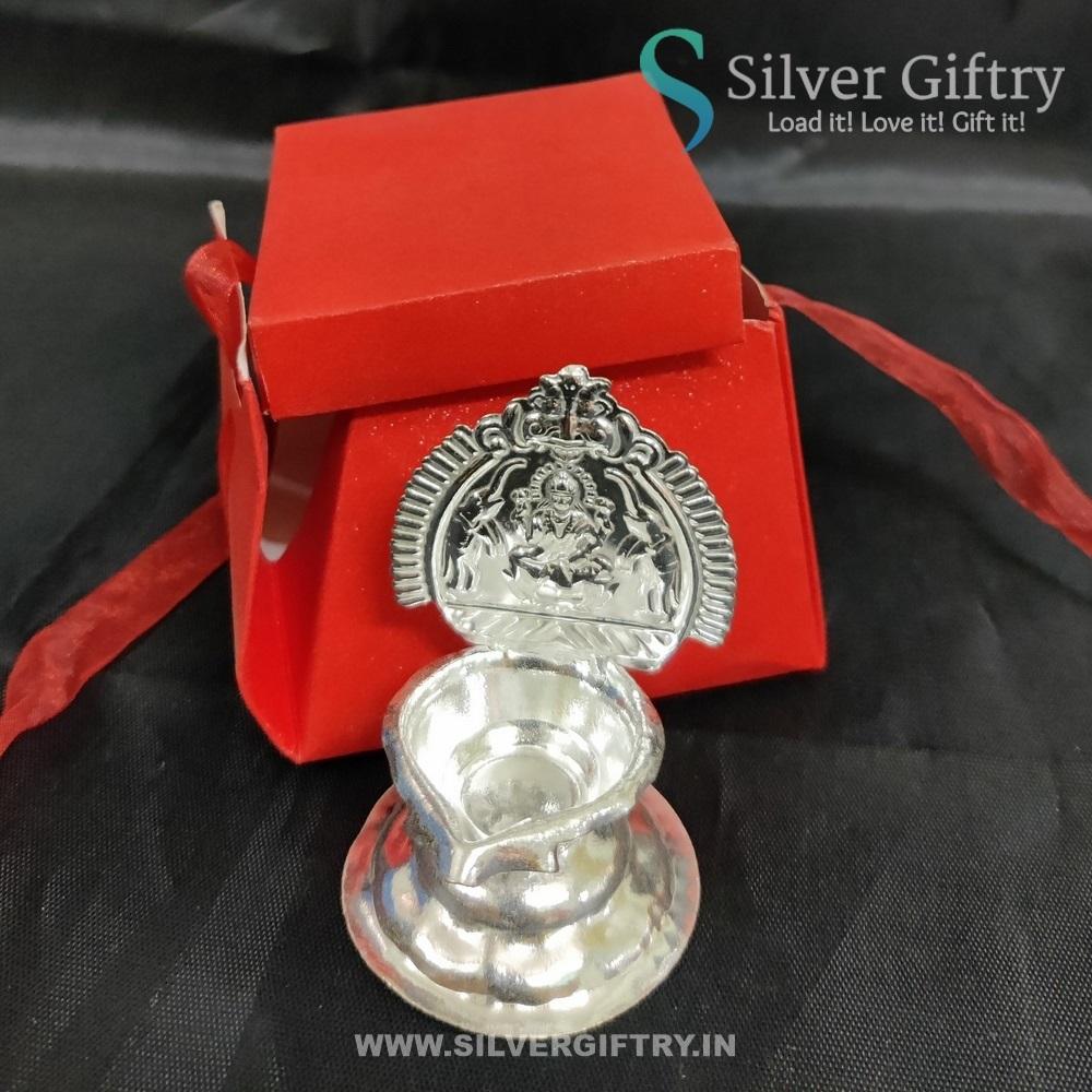 German Silver Kamakshi Diya Silver Giftry