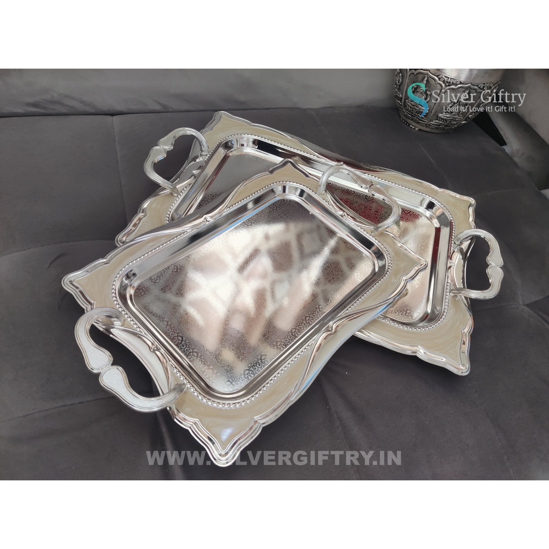 Imported German Silver Tray [Pair of Sizes 18" and 16"] | SGT20K613 | Silver Giftry