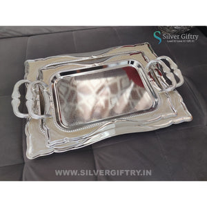 Imported German Silver Tray [Pair of Sizes 18" and 16"] | SGT20K613 | Silver Giftry
