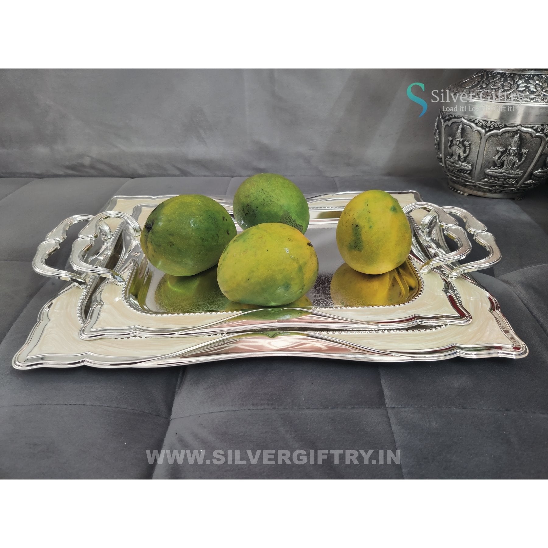 Imported German Silver Tray [Pair of Sizes 18" and 16"] | SGT20K613 | Silver Giftry