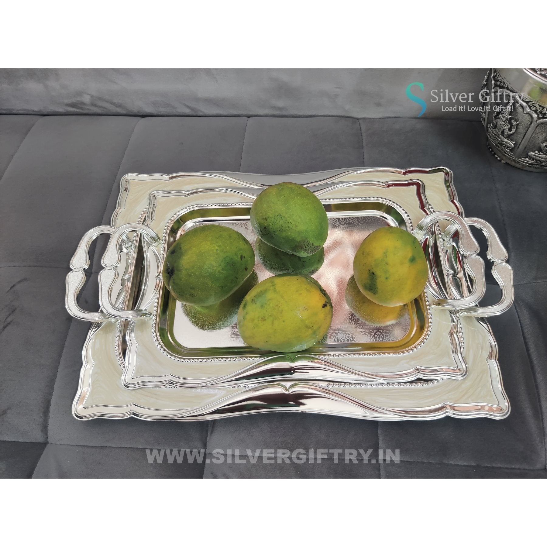 Imported German Silver Tray [Pair of Sizes 18" and 16"] | SGT20K613 | Silver Giftry