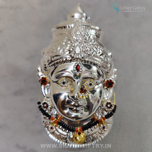 German Silver Lakshmi Face 5" With Stones | SGT20K621 | Silver Giftry