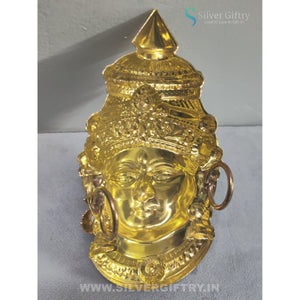 German Silver Lakshmi Gold Face 7" With Stones | SGT20K623 | Silver Giftry