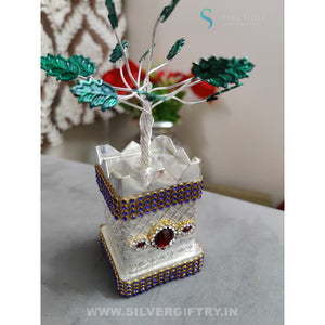 German Silver Krishna Tulsi 6" With Stone Works | SGT20K625 | Silver Giftry