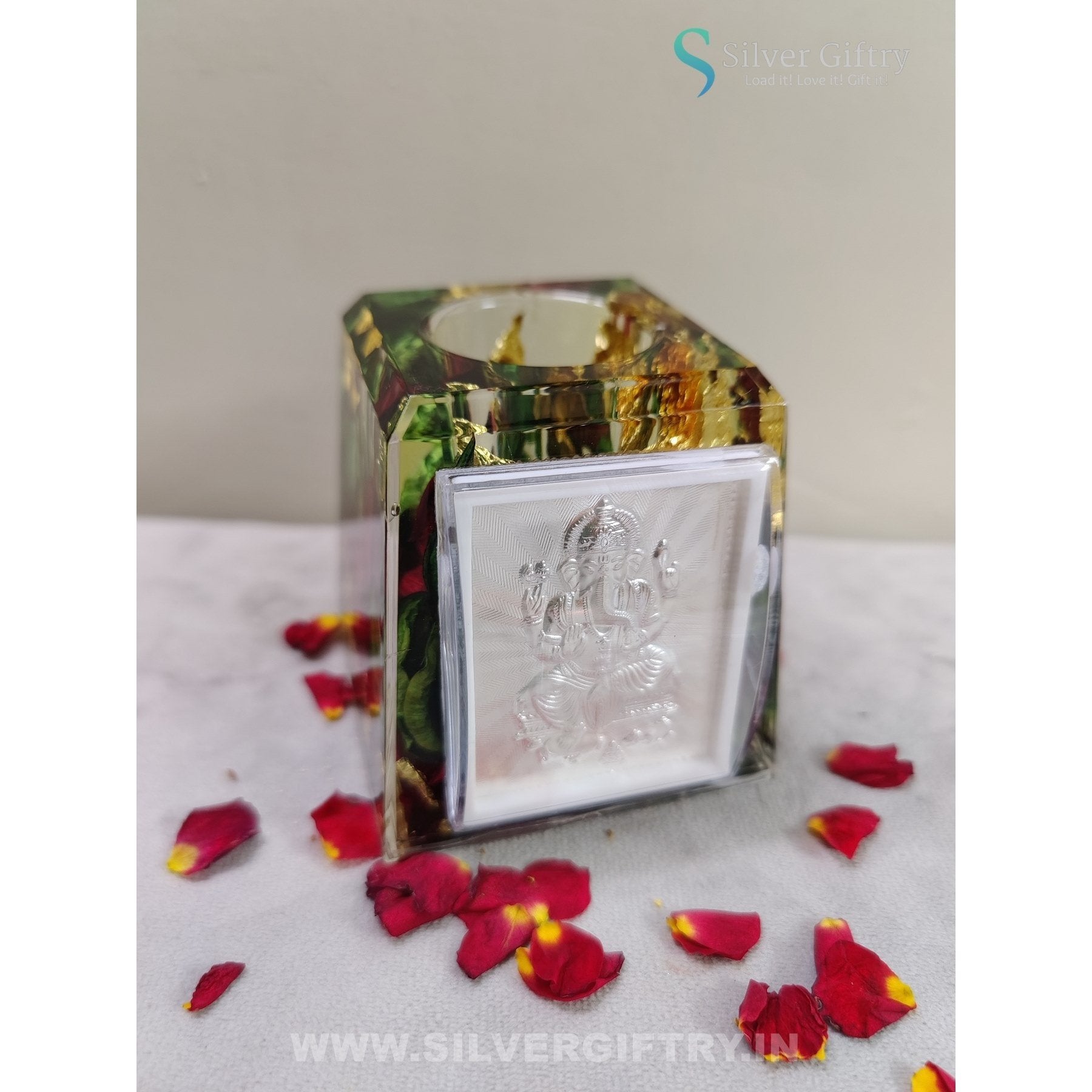 Pure Silver Ganesh Frame Pen Stand | SGT20K626 | Silver Giftry