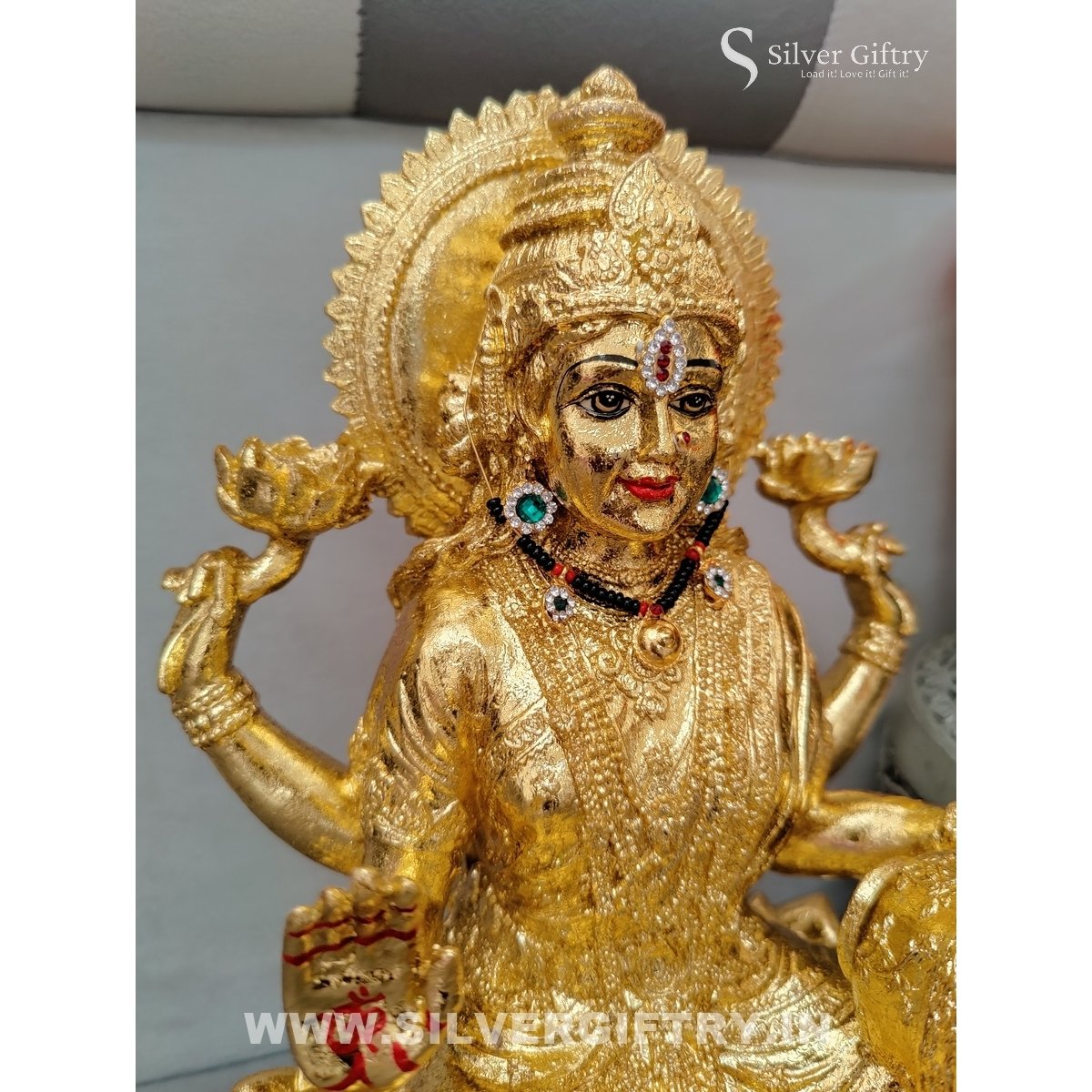 Imported 24kr Gold Coated Lakshmi Idol 14"