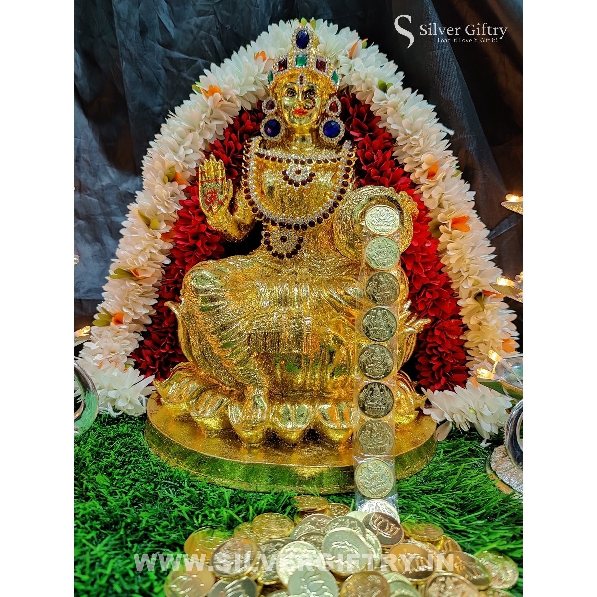 Imported 24kr Gold Coated Lakshmi Idol 15"