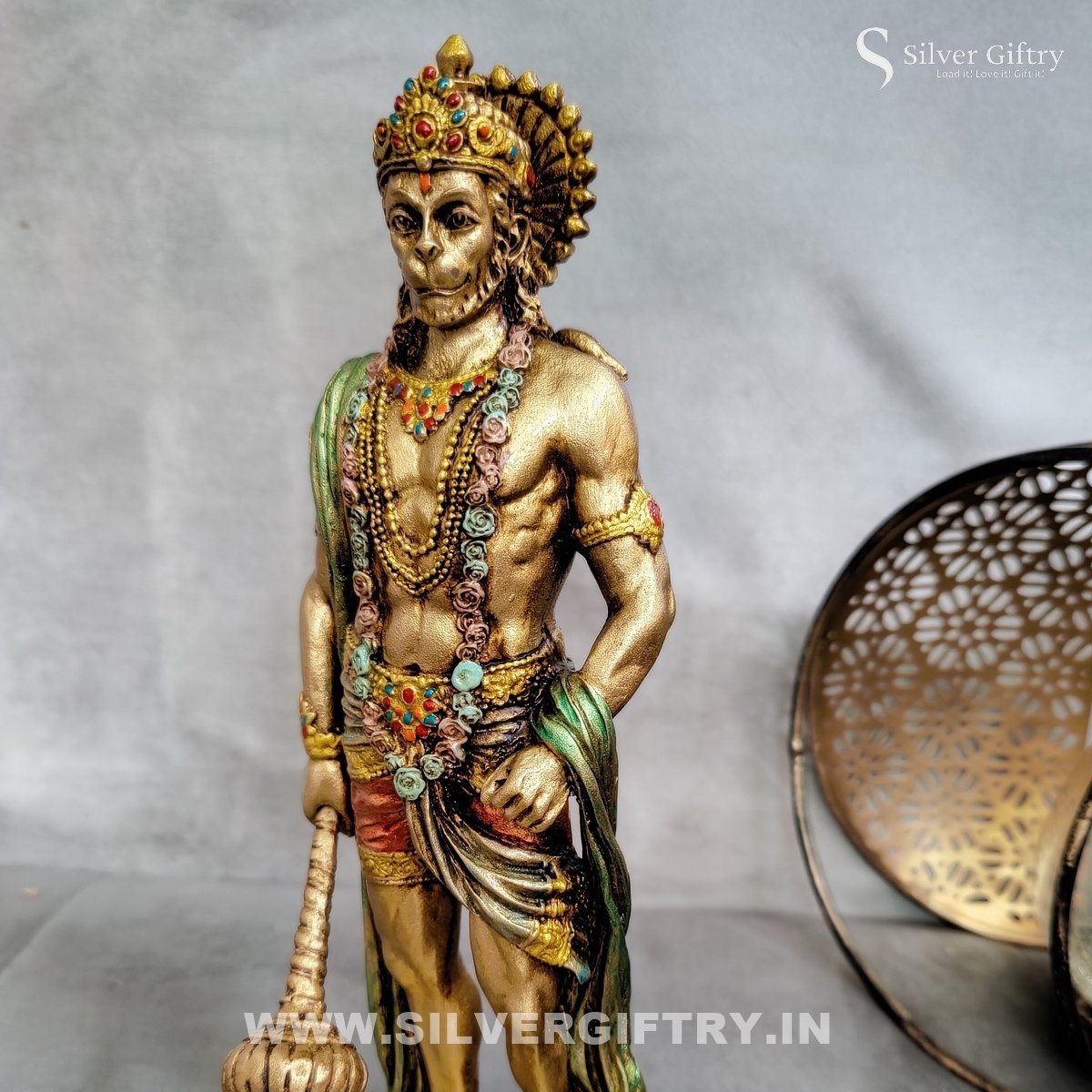 10" Imported Silver Giftry Hanuman Idol