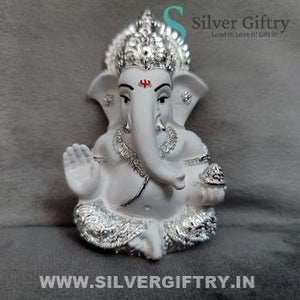 Silver Coated Ganesh Idol 3.3" | Silver Giftry | SGT20K647