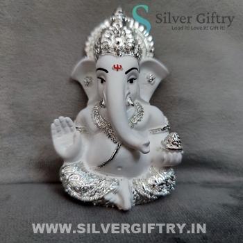 Silver Coated Ganesh Idol 3.3" | Silver Giftry | SGT20K647