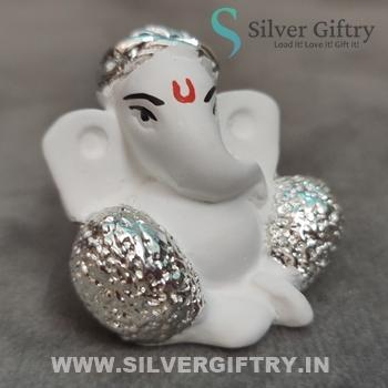 Cute Baby Ganesh Idol 1" ( White)
