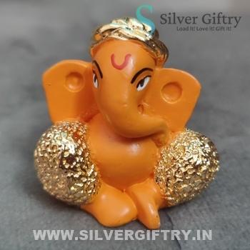 Cute Baby Ganesh Idol 1" ( Orange) | Silver Giftry | SGT20K652