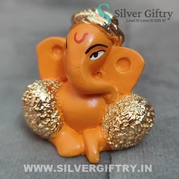 Cute Baby Ganesh Idol 1" ( Orange)