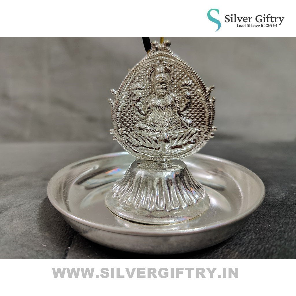 German Silver Washable Plate with Lakshmi Agarbati Stand